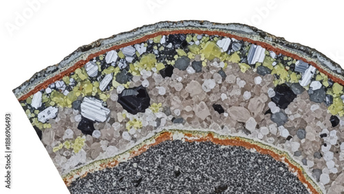 Cross Section of Geological Rock Formation Layers.