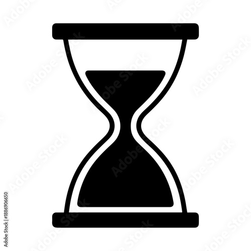 Hourglass Icon svg Silhouette Black and White Time Symbol for Productivity, Patience, and Deadline Design Packs