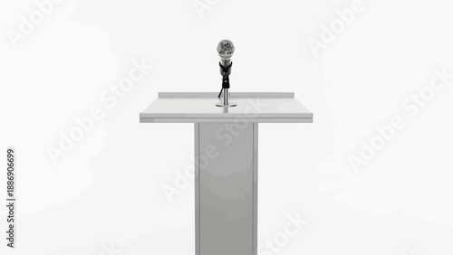 Microphone on a Stand at Podium.