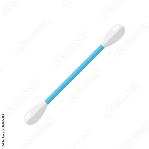 Cotton swab or cotton bud flat vector illustration isolated on white background