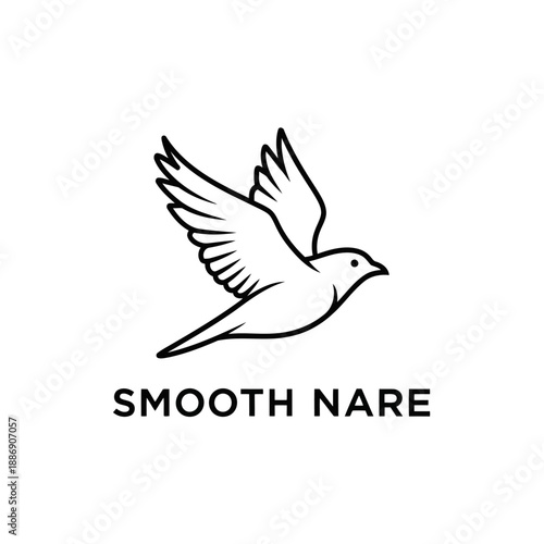 Minimalist flying bird logo