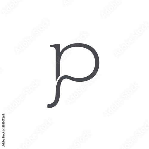 Minimalist letter p logo design