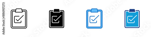 Validity Multiple Style Icon Design Vector - Clipboard with a checkmark symbol, representing validity checking, data accuracy, and compliance confirmation