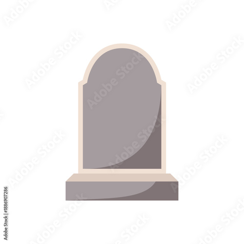 Stone tombstone flat vector design isolated on white background