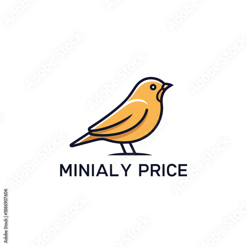 Minimalist yellow bird logo design