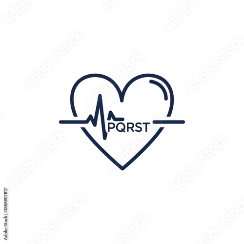 Heart with ekg line pqrst