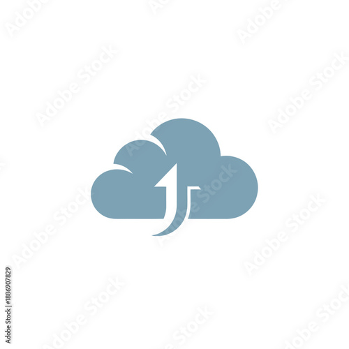 Minimalist cloud with arrow icon
