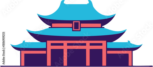 Chinese Pagoda Building Architecture.