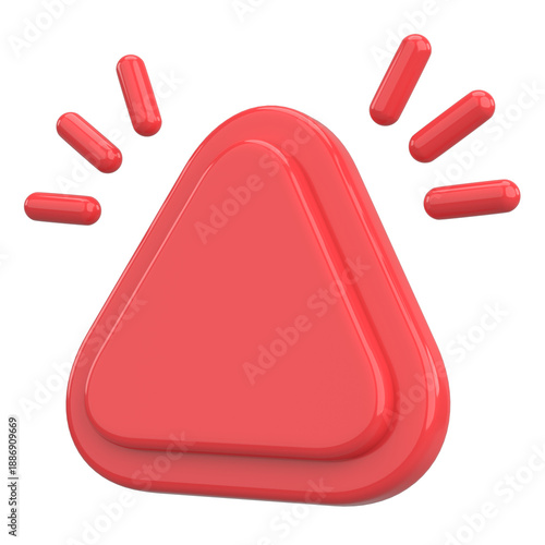 Triangle sign. Empty sign. 3D illustration.