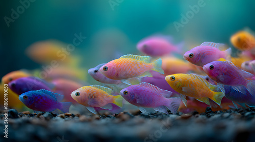 Colorful fish in aquarium
