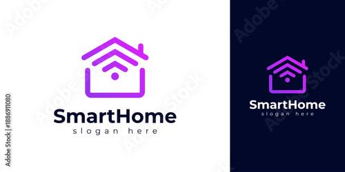 Modern Smart Home Logo for Home Business with Technology