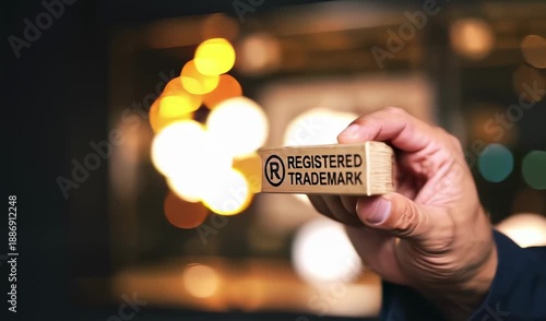 Wallpaper Mural Man in a suit holds up a registered trademark sign in a video Torontodigital.ca