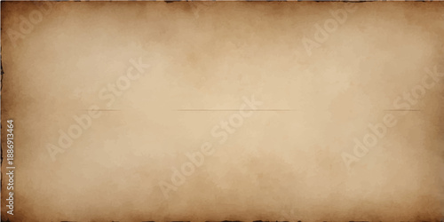 A blank vintage parchment with a stained brown grunge texture creates an aged antique paper background featuring a rough, damaged design for a retro backdrop