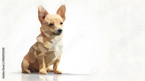 Low poly dog illustration