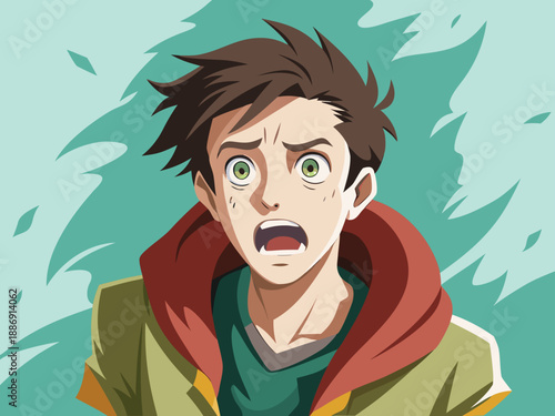 Illustration of a troubled businessman. Stress. Mental health. Business setting. Suit.