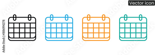 Vibrant calendar icons for business planning and organization
