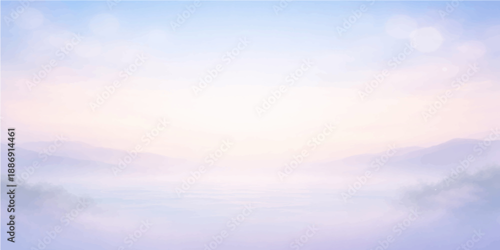 Obraz premium A beautiful summer cloudscape features white clouds drifting across a bright blue sky as golden sunlight illuminates the horizon over a peaceful sea landscape