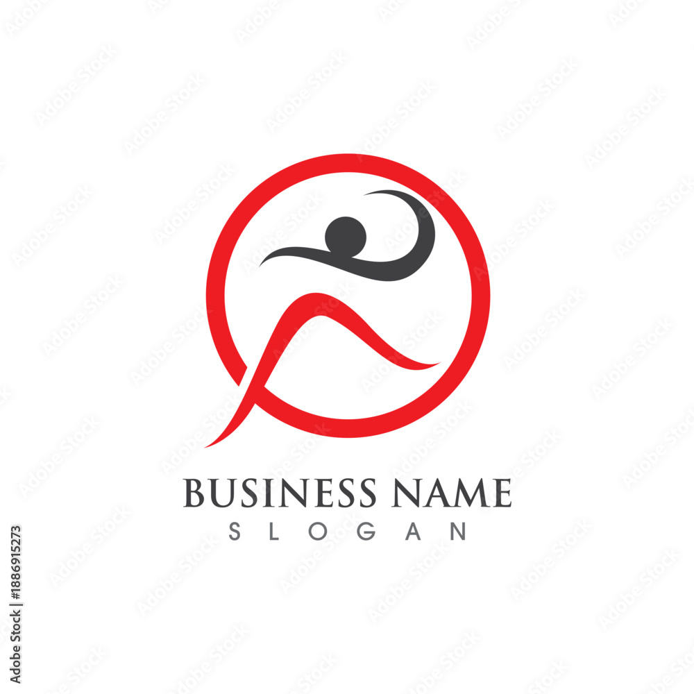 Obraz premium Success people jump logo sign illustration vector