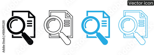 Professional icons for search and document analysis
