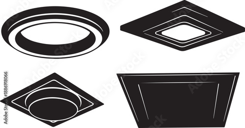 Ceiling light fixtures in modern black and white designs