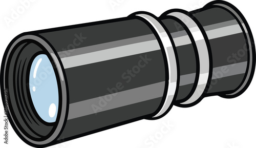 Professional black camera lens close-up showcasing detailed design for photography and videography enthusiasts