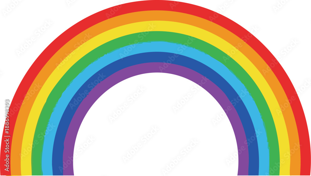 Obraz premium Vibrant rainbow design featuring bold colors arching across a bright background, perfect for cheerful themes and artistic projects.