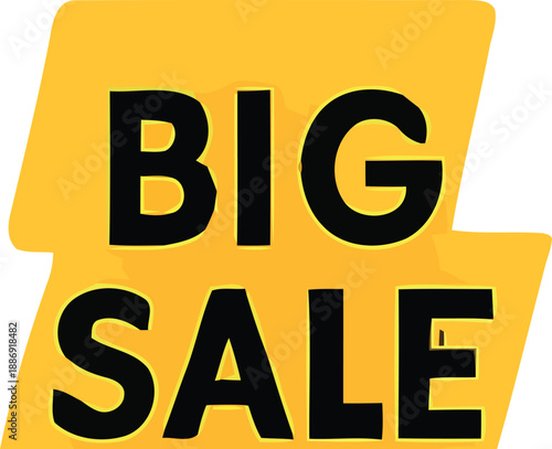 Vector illustration of a new 3d sale sign concept featuring a set of yellow alphabet letters and numbers in a modern paper design font