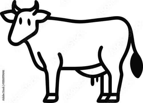 funny cow cartoon isolated