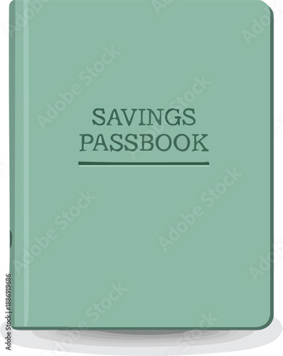 Elegant green savings passbook showcasing a modern design, perfect for financial planning, budgeting, and showcasing savings methods in a professional setting.