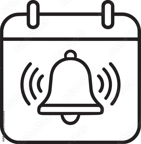 Calendar icon with notification bell vector design