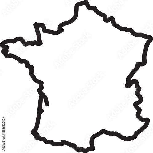 France map outline icon, editable stroke, simple vector illustration