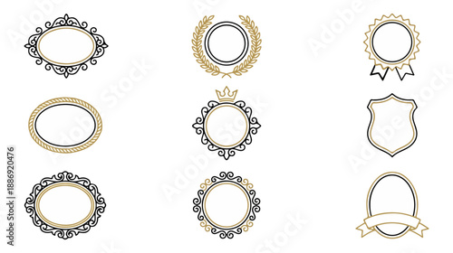 Decorative emblems and frames collection for design elements