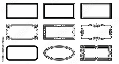 Geometric frames and borders collection vector graphics