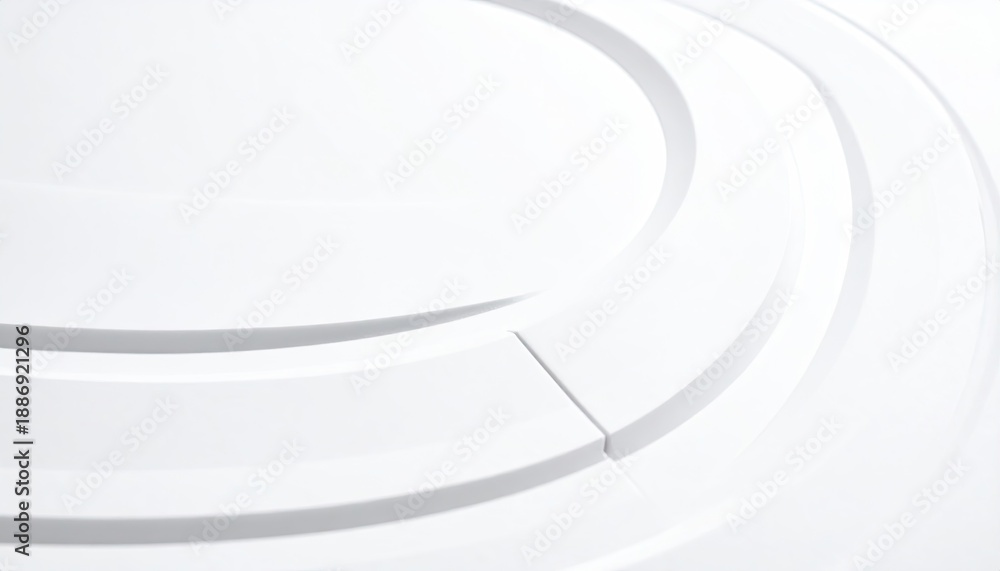 Obraz premium Clean white abstract curves and subtle shadows, suggesting modern design