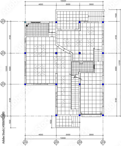 Vector sketch illustration silhouette design architectural engineering drawing of floor plan ceramic tiles of simple house building with scale size 