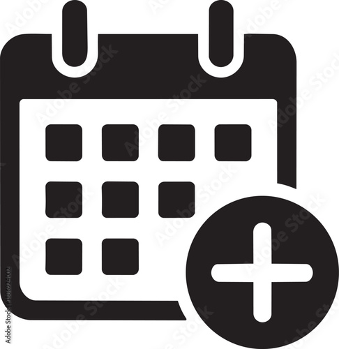 Calendar icon with plus sign vector design