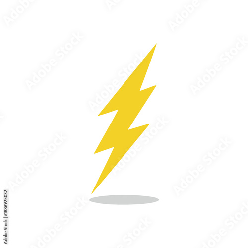 Dynamic yellow lightning bolt illustration on white background