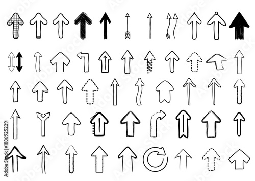 Hand-drawn arrows in various styles direction indicators annotations vector design resource for creative projects