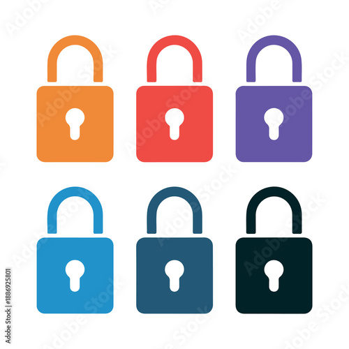 Colorful padlocks in a vibrant illustration showcasing security and protection