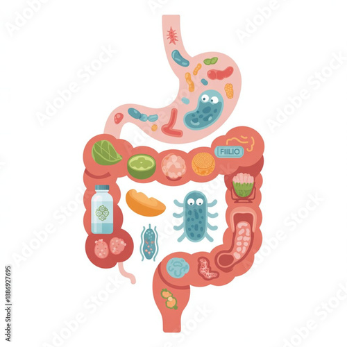 Gut Health and Microbiome Wellness Concept