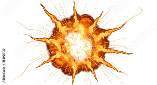 Dynamic Flame Explosion Illustration for Creative Action Compositing