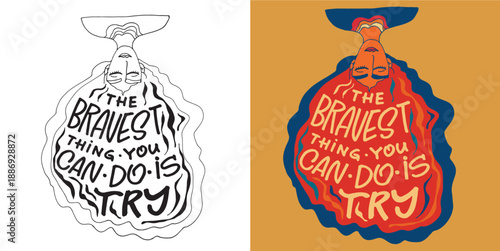 Trendy hand drawn doodle lettering quote. Lettering for t-shirt design, mug print, bag print, clothes fashion. 100% hand drawn vector image.
