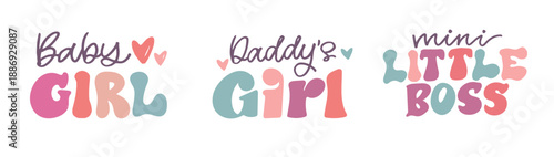 Baby Girl - hand drawn doodle lettering quote. Lettering for t-shirt design, mug print, bag print, clothes fashion. 100% hand drawn vector image.
