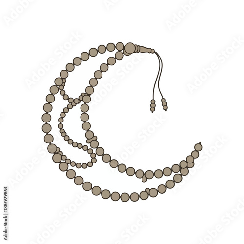Islamic rosary beads illustration during Ramadhan prayer, spiritual, beads, faith, prayer, spirituality