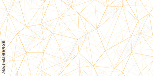 Abstract of simple GOLD line triangle pattern geometric background .white background creative and geometric shape with white luxury pattern .GOLDENand white geometric background with low poly triangle