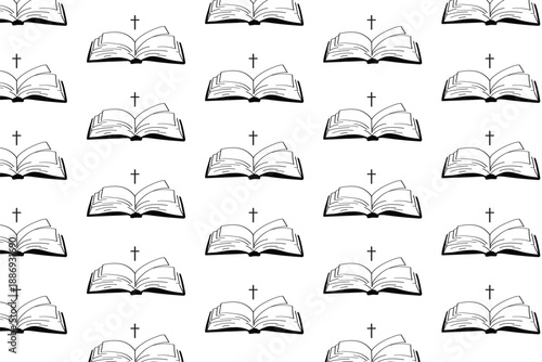 Pattern with Open Bible – Scripture and Faith Concept