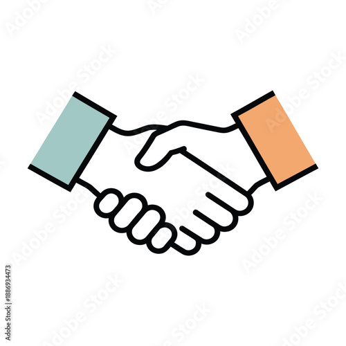 Handshake between two individuals symbolizing agreement, trust, and successful deal