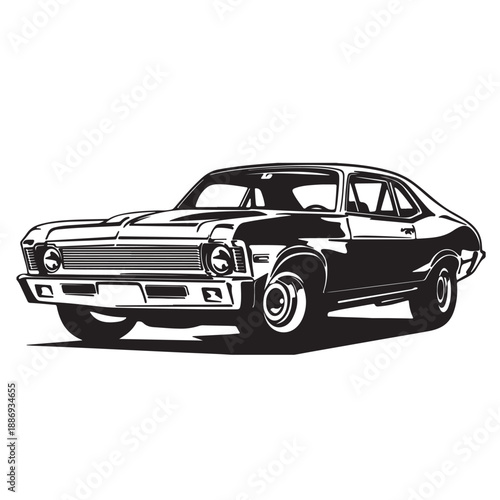 retro car isolated on white