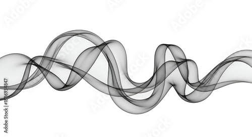 Abstract Smoke Swirl VFX Isolated on White Background