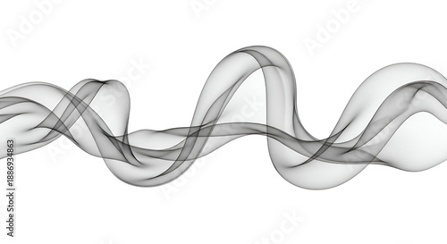 Elegant Gray Smoke Swirl Illustration with Soft Transparent Edges